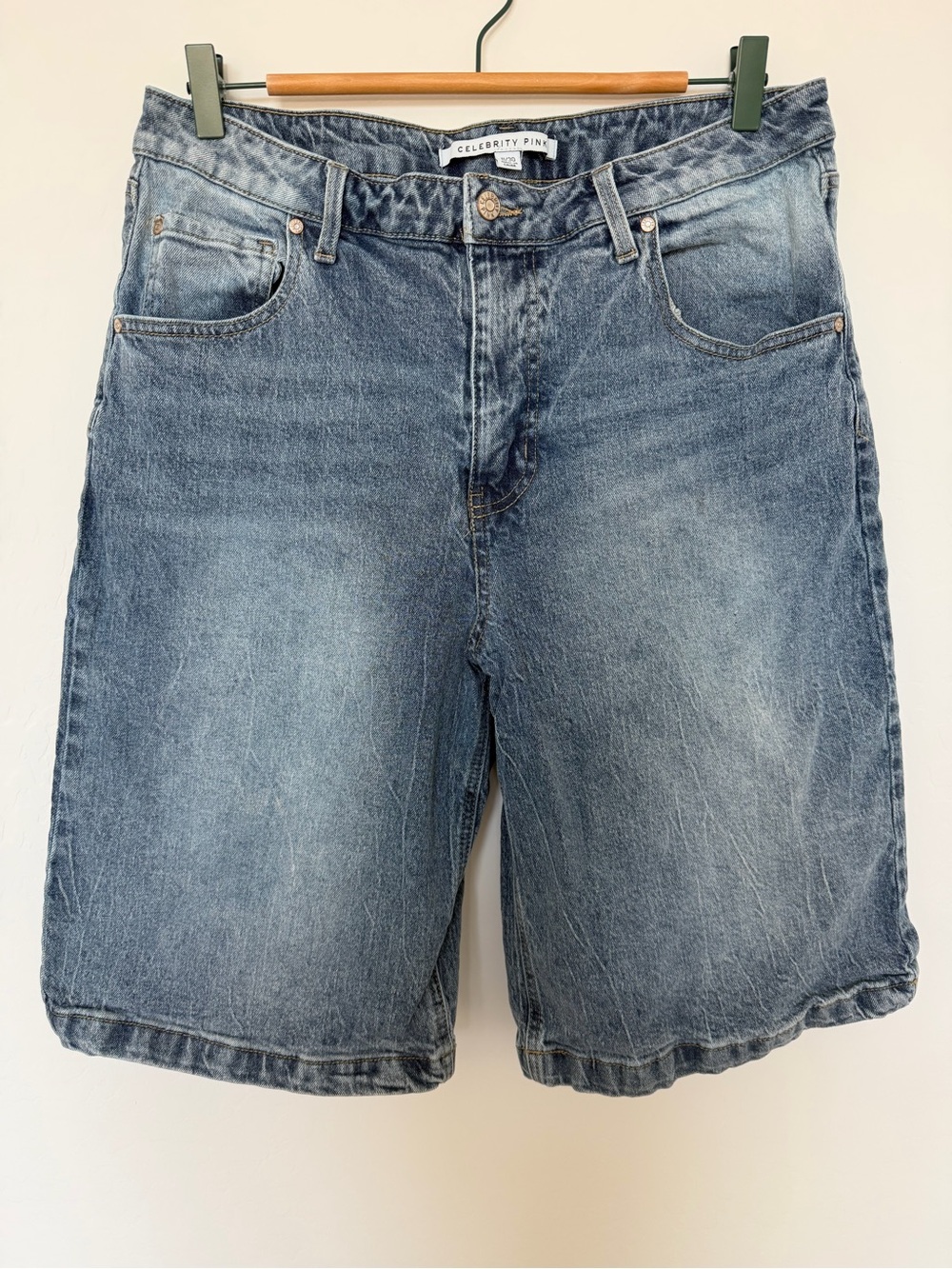 Celebrity Pink Men's Washed Blue Denim Shorts